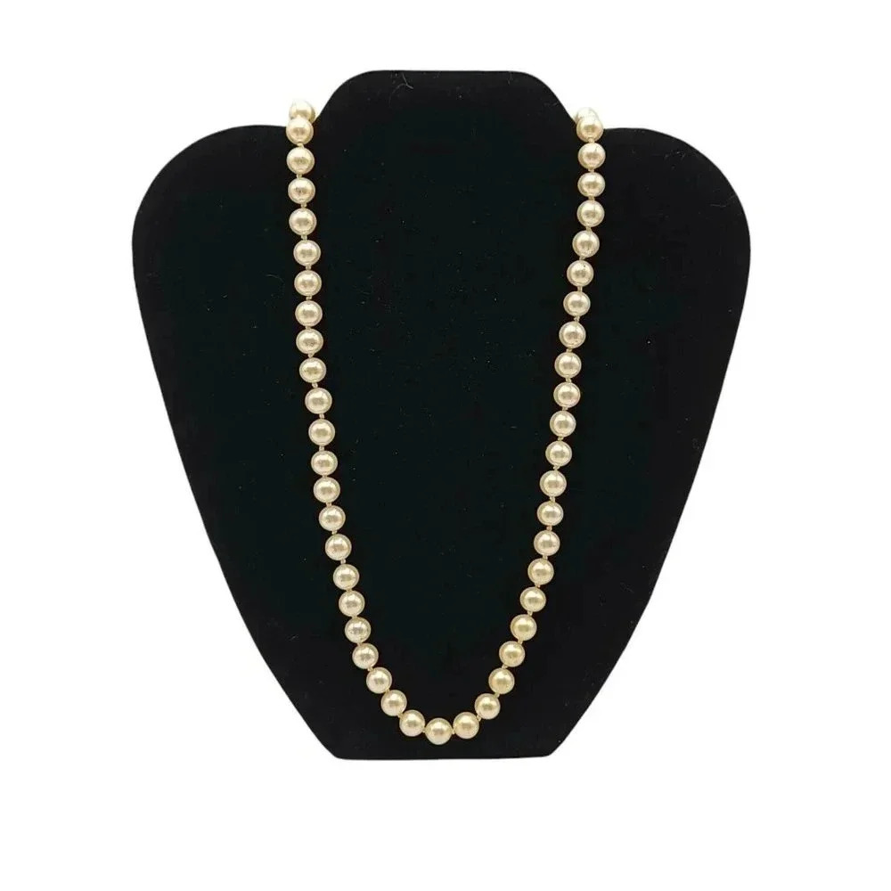 Miriam Haskell Patent #3427691 Faux Glass Pearl Hand Knotted 1960s Necklace